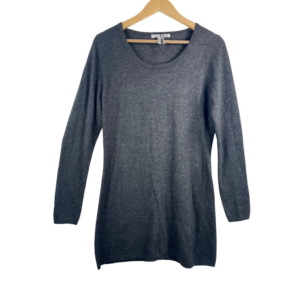 Marina Luna rabbit hair‎ wool angora blend tunic preppy charcoal sz M
